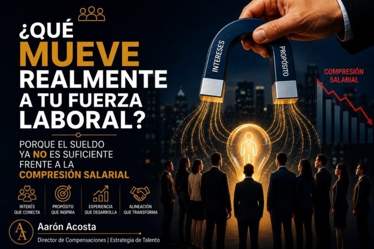 ¿Qué mueve realmente a tu fuerza laboral? Publicación de Aarón Acosta sobre compresión salarial, interés y propósito.